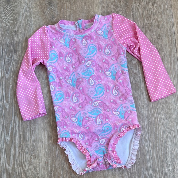 Pink Paisley and Polka Dot Bodysuit - Picture 1 of 4